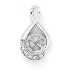 Pendentif en Argent Rhodié pour 1 Perle de 10 à 14 mm