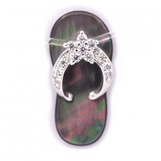 Pendentif Sandale en Nacre de Tahiti et Argent