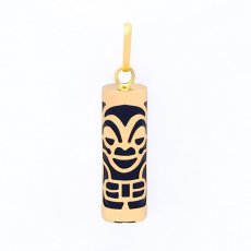 Pendentif en Or 18K et Agate Noire - 17 mm - Santé