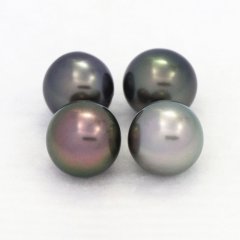 Lot de 4 Perles de Tahiti Rondes C de 8.5 à 8.8 mm