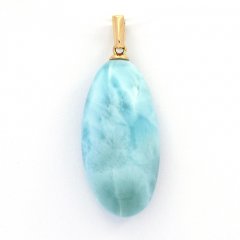Pendentif en Or 18K et 1 Larimar - 25.5 x 13 x 7.5 mm - 3.97 gr