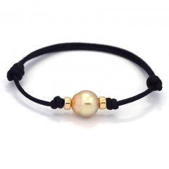 Bracelet en Coton Waxé et 1 Perle d'Australie Semi-Baroque B 10.3 mm