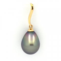 Pendentif en Or 18K et 1 Perle de Tahiti Semi-Baroque B 9.9 mm