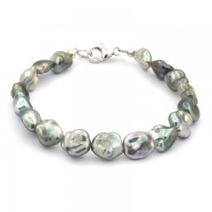 Bracelet de 17 Keishis de Tahiti et Argent .925