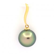 Pendentif en Or 18K et 1 Perle de Tahiti Ronde B 9.9 mm