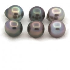 Lot de 6 Perles de Tahiti Semi-Baroques C de 9.7 à 9.9 mm