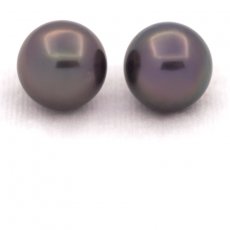 Lot de 2 Perles de Tahiti Rondes C 11.9 mm