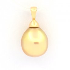 Pendentif en Or 18K Sirène et 1 Perle d'Australie Semi-Baroque B 11.9 mm