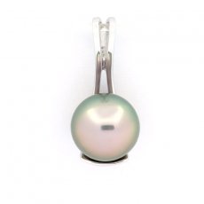 Pendentif en Argent et 1 Perle de Tahiti Semi-Ronde C 9.6 mm