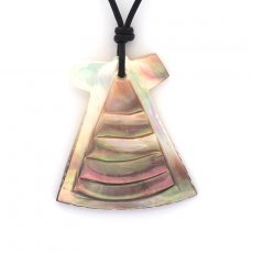 Pendentif Penu en nacre de Tahiti et Collier en cuir