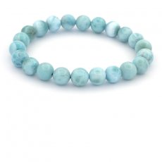 Bracelet de 22 Perles en Larimar de 7.8 à 8.3 mm - 17 cm - 17 gr