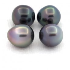 Lot de 4 Perles de Tahiti Semi-Baroques B de 8.8 à 8.9 mm
