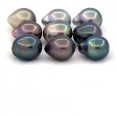 Lot de 9 Perles de Tahiti Semi-Baroques C de 8.5 à 8.9 mm