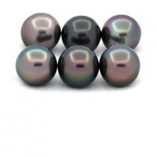 Lot de 6 Perles de Tahiti Rondes et Semi-Rondes C de 8.3 à 8.4 mm